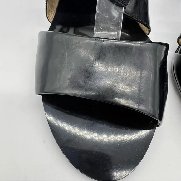 Michael Kors Odette Black Strappy Open Toe Sandals Elastic Cone Heel Size 9 US - Picture 13 of 13